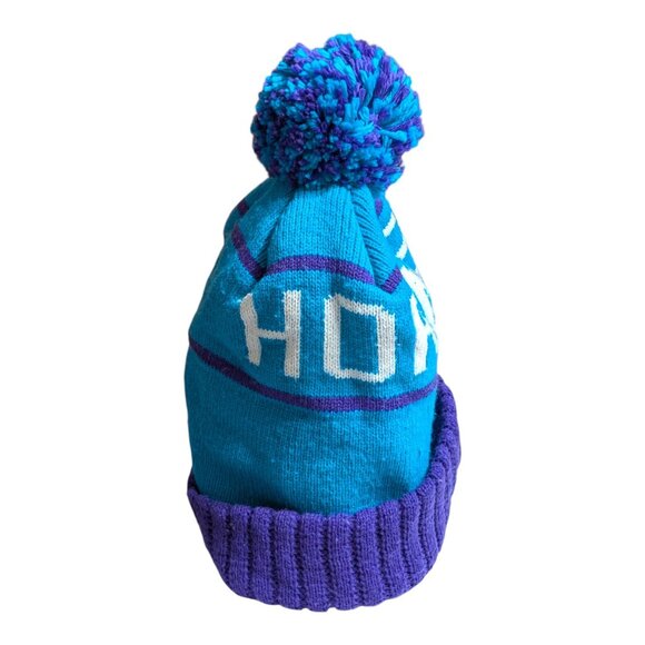 Charlotte Hornets NBA Mitchell & Ness Winter Pom Knit Ski Hat Beanie Very Good - Picture 3 of 6
